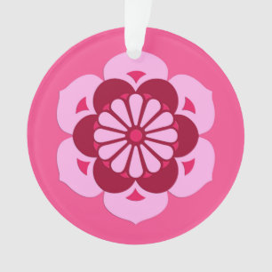 Lotosblumen-Mandala, Fuchsia-Pink und Burgund Ornament
