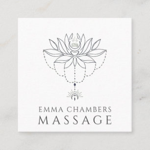 Lotosblumen-Massagetherapeutin  Quadratische Visitenkarte