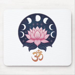 Lotosblumen-Mondphasen-Zen-Yoga-Liebhaber Spiritue Mousepad