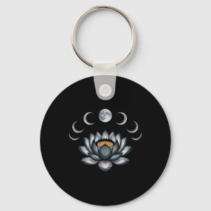 Lotosblumen-Mondphasen-Zen-Yoga-Liebhaber Spiritue Schlüsselanhänger