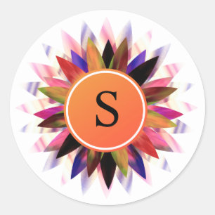Lotosblumen-Wasserfarben-Logo Heilendes Yoga Runder Aufkleber