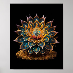 Lotosblumen Yoga Zen Boho Namaste Meditation Poster
