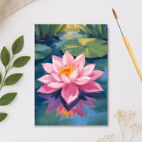 Lotosblüte Rosa Seerose Wasserfarbe Teich