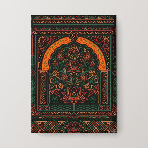 Lotosbogen-Mandala-Knopf-Patch Button