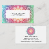 Lotosmandala-Yoga-Lehrer-Meditations-Fitness Visitenkarte (Vorne/Hinten)