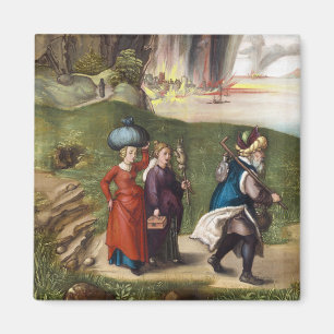 Lot's Escape - Albrecht Durer - c1496 Magnet