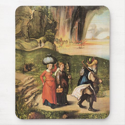 Lot's Escape, berühmtes Gemälde von Albrecht Durer Mousepad (Vorne)
