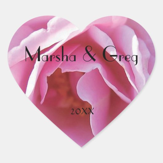 Lots O Pink Rose Personal Heart Wedding Sticker (Vorderseite)