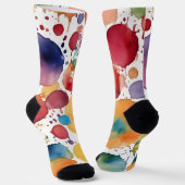 Lots of bright splatter in watercolor socken (Gewinkelt)