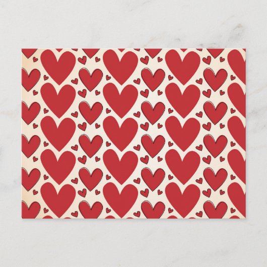 "Lots of Hearts"-Design Postkarte (Vorderseite)