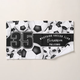 Lots of soccer balls custom team name handtuch