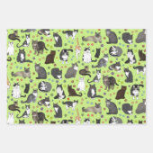 Lotsa Cats - Kaugummi pink, grün, lila Geschenkpapier Set (Vorderseite 2)