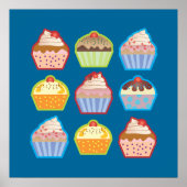 Lotsa Cupcakes Blue Poster (Vorne)