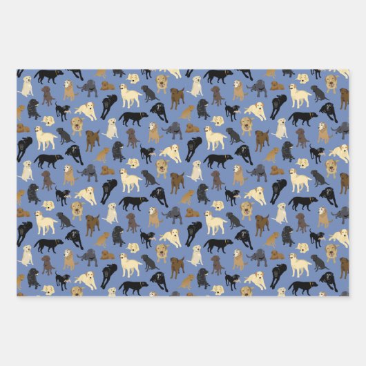 Lotsa Labradore - rot, braun, denim blau Geschenkpapier Set (Vorderseite 2)