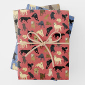 Lotsa Labradore - rot, braun, denim blau Geschenkpapier Set (Beispiel)