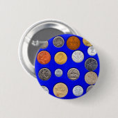 Lotsen alte ausländische Münzen Button (Vorne & Hinten)