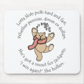 Lotta kerbt glücklichen Teddybären Mousepad (Vorne)