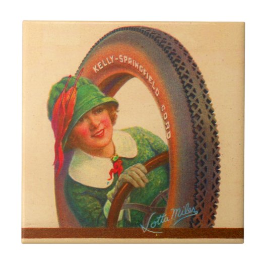 Lotta Miles no. 1-1920s Kelly-Springfields reifen Fliese (Vorderseite)