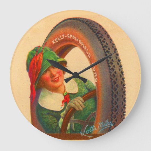 Lotta Miles no. 1- 1920s Kelly-Springfields tire m Große Wanduhr (Vorderseite)