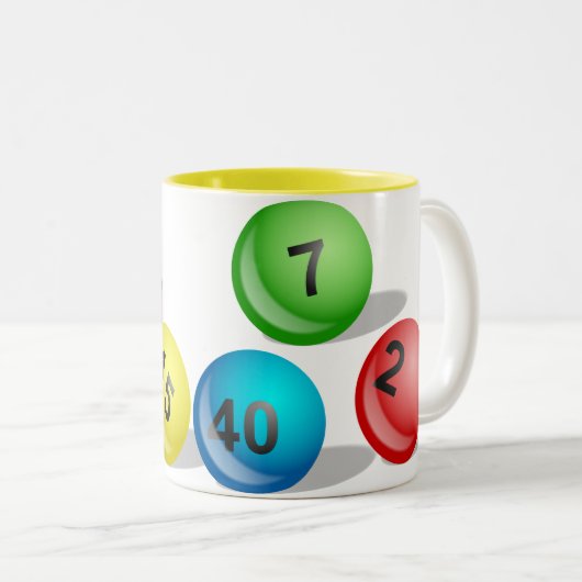 Lotterie-Bälle Zweifarbige Tasse (VorderseiteRechts)