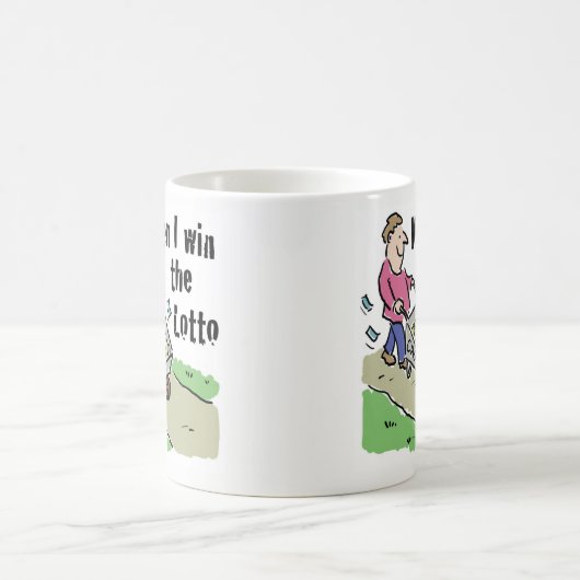 Lotterie gewinnender Designmann mit Barrow Kaffeetasse (Mittel)