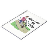 Lotterie gewinnender Designmann mit Barrow Notizblock (Linke Seite)