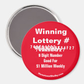 Lotterie gewinnt Nummer Magnet (Vorderseite/Rückseite)