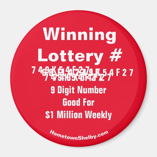 Lotterie gewinnt Nummer Magnet (Vorne)