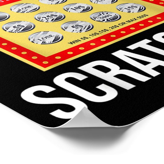 Lottery I Can't Stop Scratching - Scratch Ticket Poster (Ecke)