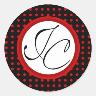 Lotti Dotti - Initialsticker (rot) Runder Aufkleber
