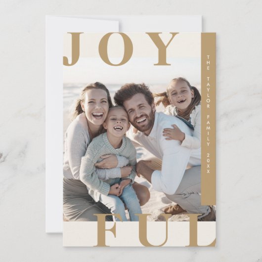 LOTTIE Goldene Freude Modernes Foto Weihnachten (Vorderseite)