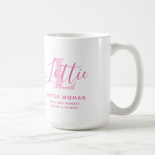 Lottie Name Bedeutung und monogramm rosa Text Kaffeetasse