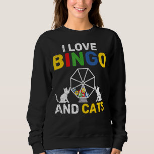 Lotto Gambling Cat Owner Pet Cat Bingo Player Bin Sweatshirt