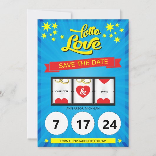 Lotto Liebe Save the Date Hochzeitsankündigung (Vorderseite)