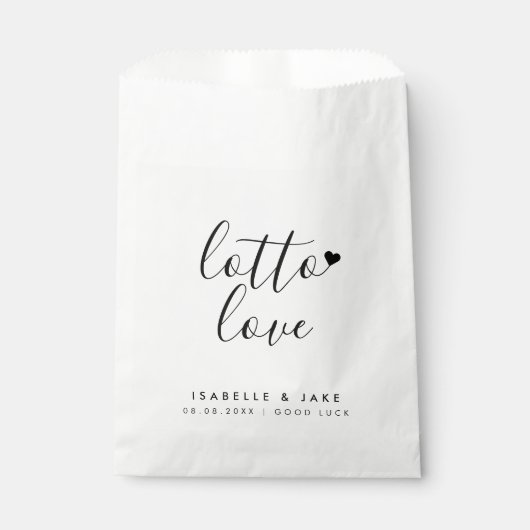 Lotto Love | Lottery Ticket Minimalist Wedding Geschenktütchen (Vorderseite)