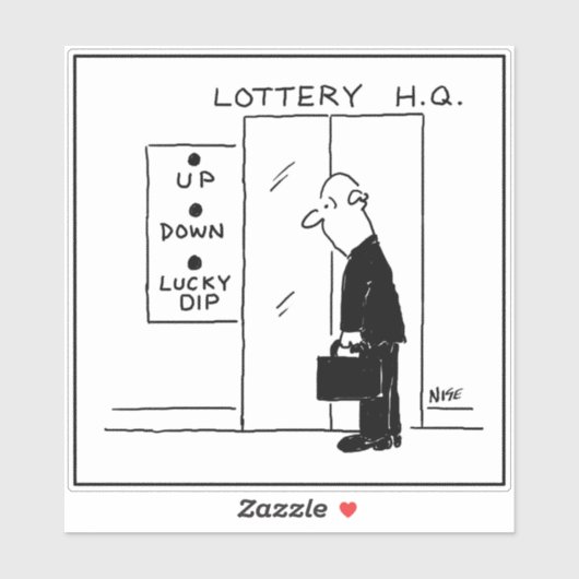 Lotto- oder Lotterie-Zentrale Aufzug oder Lift Aufkleber (Blatt)