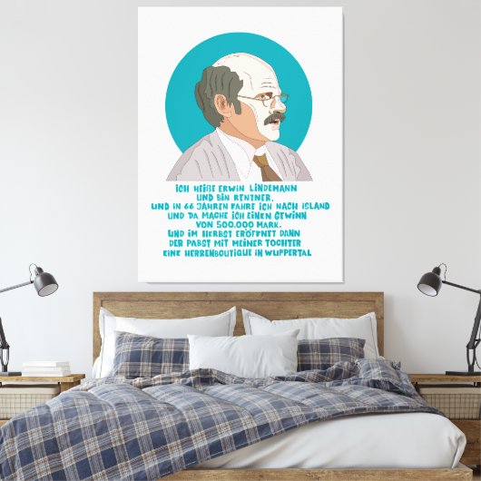 Lottogewinner Erwin Lindemann - Loriot - Funny Leinwanddruck (Insitu (Schlafzimmer))