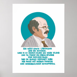 Lottogewinner Erwin Lindemann - Loriot - Funny Poster