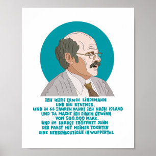 Lottogewinner Erwin Lindemann - Loriot - Funny Poster