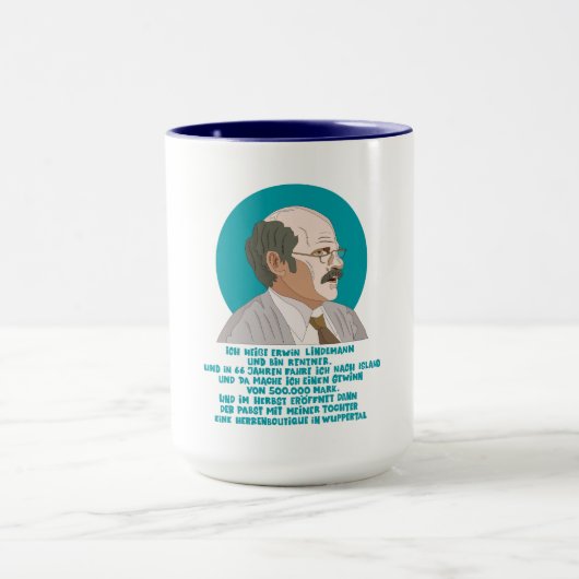 Lottogewinner Erwin Lindemann - Loriot - Funny Tasse (Zentrum)