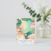 *~* Lotus 3 PHOTO Nature Flowers QR AP67 Art Visitenkarte (Stehend Vorderseite)