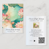 *~* Lotus 3 PHOTO Nature Flowers QR AP67 Art Visitenkarte (Vorne/Hinten)