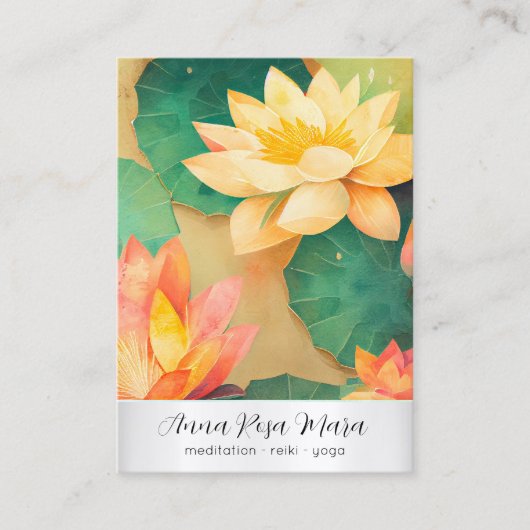 *~* Lotus 4 Art PHOTO Nature Flowers QR AP67 Visitenkarte (Vorderseite)