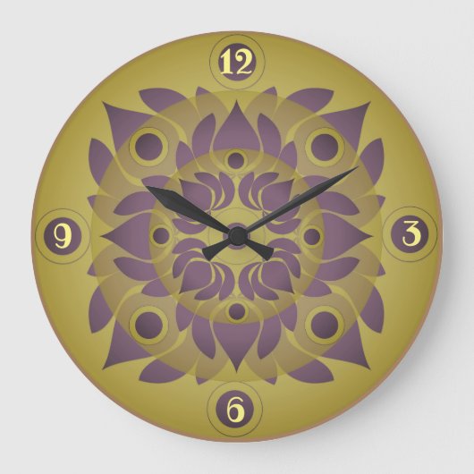 Lotus Acrylic Wall Clock Große Wanduhr (Vorderseite)