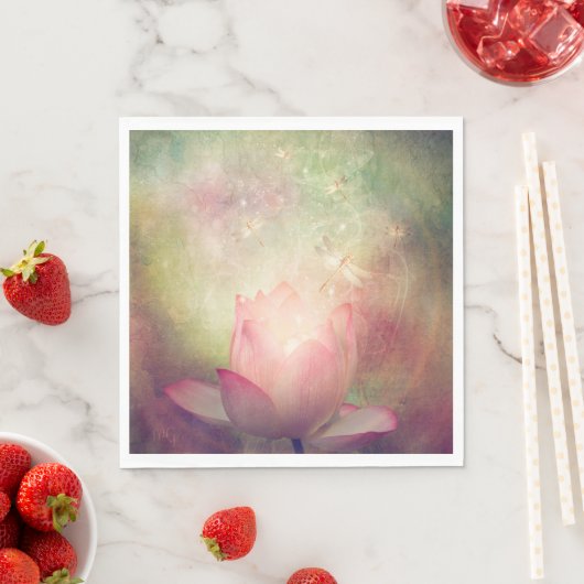 Lotus and Dragonflies Paper Napkin Serviette (Beispiel)