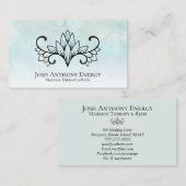 * Lotus Aqua Mint Pastel Nebula Galaxy Universum Visitenkarte (Vorne/Hinten)