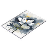 Lotus - Aquarellblumen Notizblock (Linke Seite)