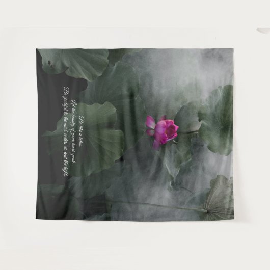 © Lotus Art mit Inspiration Zitat Custom Wandteppich (Vorderseite (Horizontal))