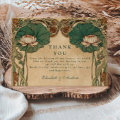 Lotus Art Nouveau Floral Wedding Dankeskarte