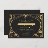 Lotus Art Nouveau Hochzeit Begleitkarte (Vorne/Hinten)